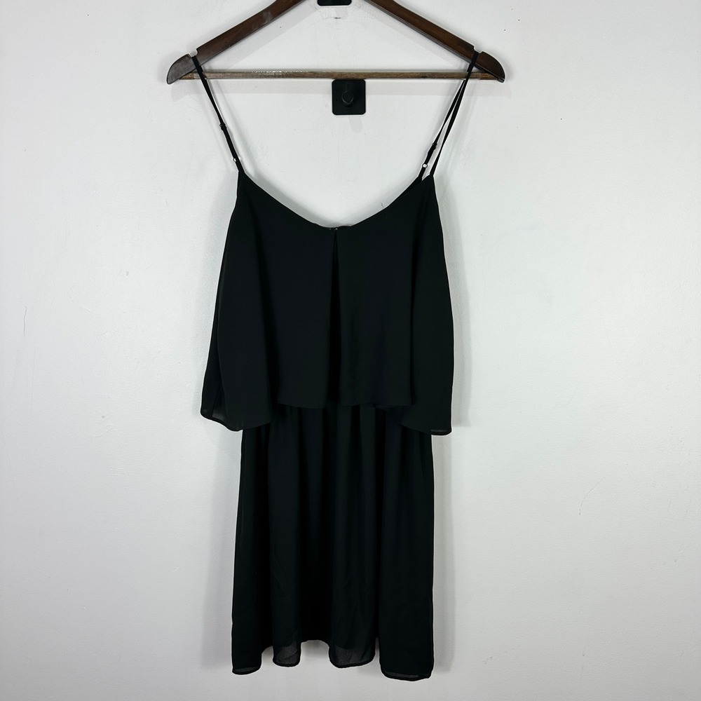 ZOA New‎ York Dress M Black Minimalist Overlay Layered Evening Cocktail Party